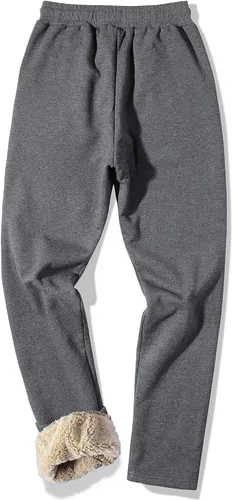 Vista 24 de MACHLAB Pantalones deportivos térmicos de forro polar para hombre, pantalones de chándal gruesos y cálidos para invierno