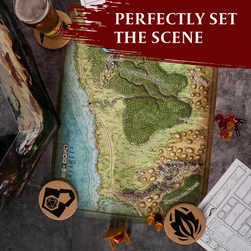 Vista 6 de HQ - Posavasos DND de corcho – Juego de 12 posavasos clase +1 DM Icon – Gran regalo nerd para jugadores de D&D, jugadores, DM, hombres o mujeres