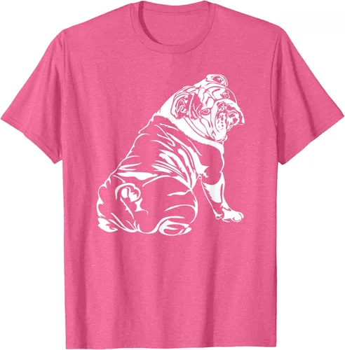Vista 30 de Gracioso Bulldog Inglés playera perro Hund playera regalo, Azul (Heather blue)