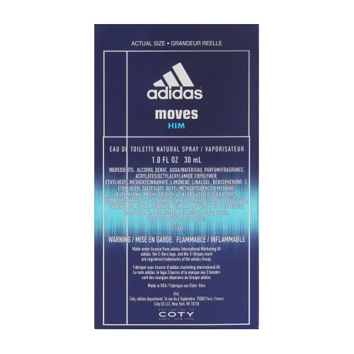 Vista 2 de Adidas Moves By adidas - Spray Eau De Toilette para hombre, botella de 1 onza