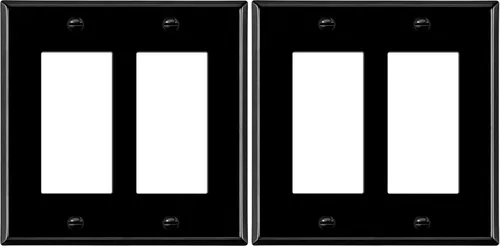 Vista 10 de ENERLITES Placa de pared metálica decorativa para interruptor o tomacorriente, resistente a la corrosión, tamaño de 2 segmentos, 4.50" x 4.57