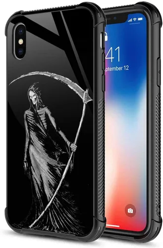 Vista 33 de CARLOCA Funda compatible con iPhone Xs, diseño gráfico a prueba de golpes, antiarañazos, protección contra caídas para iPhone X/XS Familia de jirafa