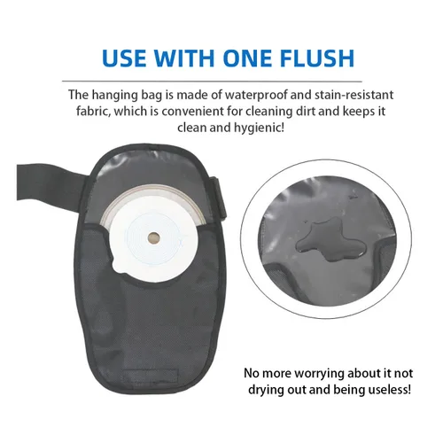 Vista 5 de Fundas para bolsa de ostomía, ajustable, portátil, para colostomía, impermeable, para estoma de ducha, con cinturón de soporte elástico ajustable