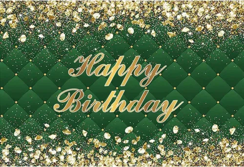 Vista 12 de Renaiss Telón de Fondo Banner de Feliz Cumpleaños de 5x3 pies Diamantes Reales Dorado Azul Fondo de Fotografía para Hombres Mujeres Fiesta