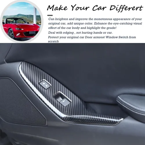 Vista 5 de Compatible con Mazda MX-5 ND Miata 2016 2017 2018 2019 2020 2021 2022 2023 2024 automóvil ABS 4 piezas de puertas delanteras y traseras aspecto
