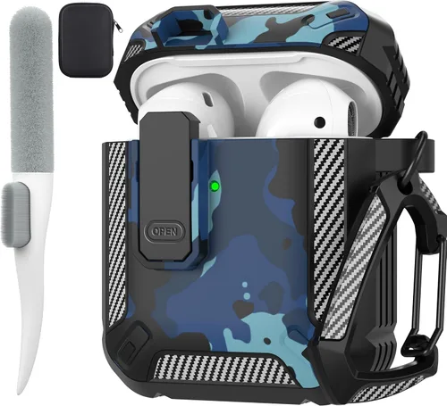 Vista 37 de Maxjoy Funda para AirPods Pro 3 2025, MagSafe compatible con bloqueo automático, funda protectora a prueba de golpes con soporte para teléfono