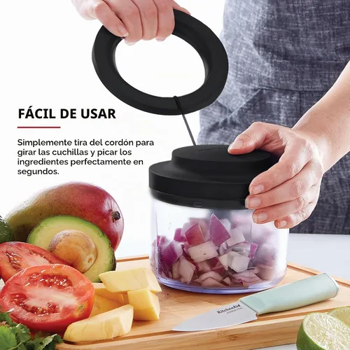 Vista 3 de KitchenAid Picador manual de alimentos, 3.8 tazas, negro