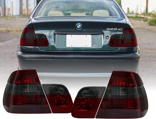 Vista 10 de DEPO 02-05 E46 4D - Juego de lámparas traseras transparentes estilo europeo (izquierda + derecha, interior + exterior) compatible con BMW E46