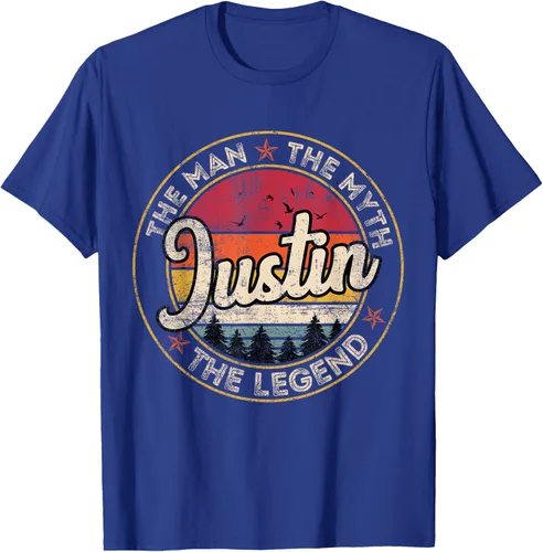 Vista 21 de Justin The Man The Myth The Legend - Camiseta personalizada con nombre, Negro