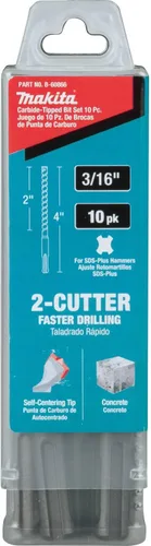 Vista 5 de Makita B-60866 Broca SDS-Plus de 3/16" x 4", 2 cortadores, 10/paquete