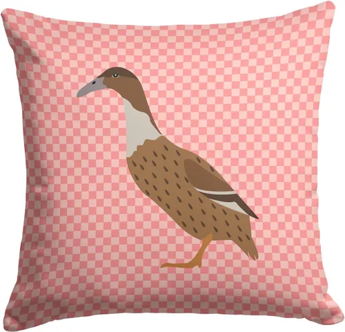 Vista 55 de Caroline's Treasures BB8163PW1414 Beltsville - Almohada decorativa de tela a cuadros pequeños, color blanco, pavo y gallina azul, lavable a máquina