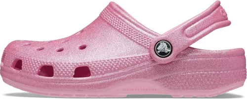 Vista 3 de Crocs Zuecos clásicos con brillantina (niño pequeño/niño grande) Tweed rosa con brillantina, 5, para niño grande, M