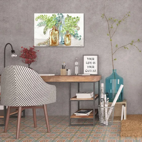Vista 5 de Jaxson Rea Tre Sorelle Studios, lienzo envuelto en galería "Vintage Specimen Bottles & Ferns