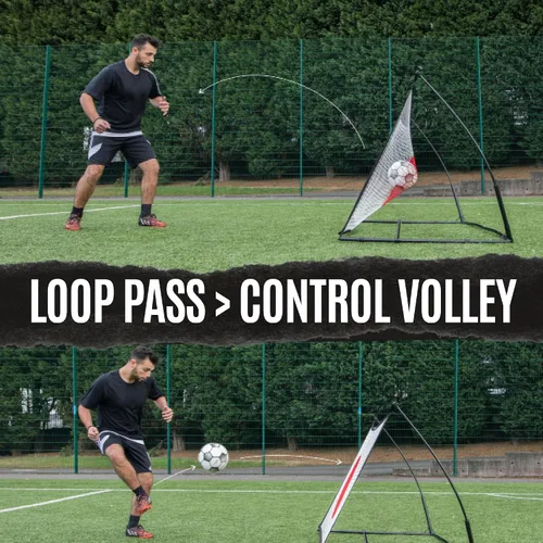 Vista 7 de QuickPlay Red de rebote Spot Target para fútbol Red de rebote resistente al clima con bolsa de transporte Ideal para práctica de pases