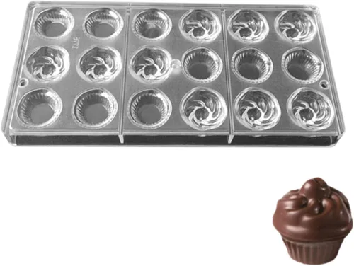 Vista 24 de Molde de policarbonato para chocolate, molde de caramelo de bricolaje, utensilios para hornear de plástico duro transparente, herramientas de 1