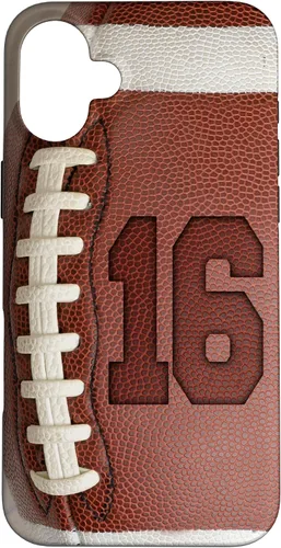Vista 22 de iPhone 16 Football Fan #16 Jersey No 16 Football Lover Phone Case Gift Case