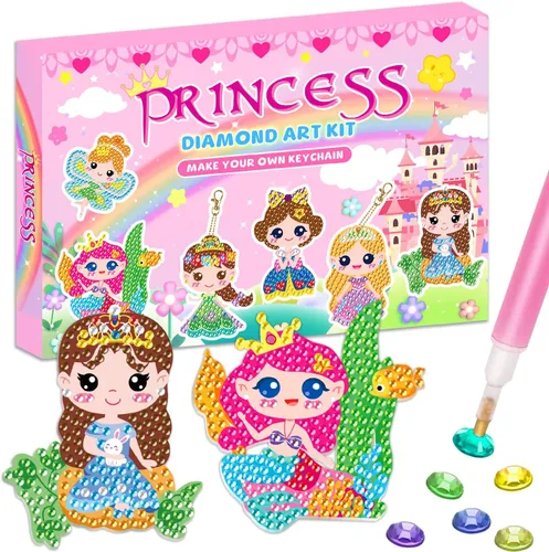 Vista 17 de Labeol Artes y manualidades para niños de 8 a 12 años – Crea tus propios llaveros GEM, arte de diamantes 5D por números, kits de arte GEM para niños