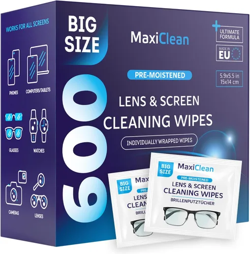 Vista 8 de Toallitas limpiadoras de lentes – Toallitas para lentes – 400 toallitas prehumedecidas envueltas individualmente para gafas, electrónica, teléfono