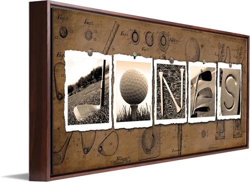 Vista 15 de Arte personalizado con nombre de golf: regalo personalizado perfecto y único para el golfista o entusiasta del golf