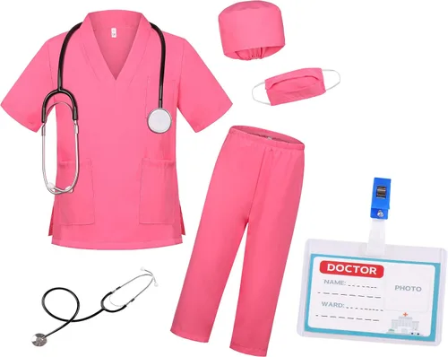 Vista 2 de Soyoekbt Kids Doctor Costume Doctor Lab Coat for Kids Halloween Doctor Dress up for Boys Girls