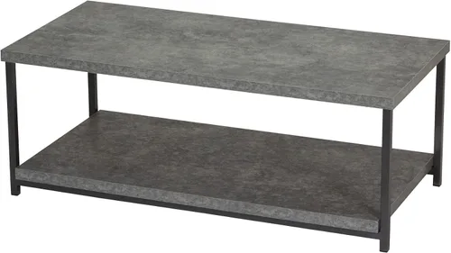 Vista 10 de Household Essentials Jamestown - Mesa auxiliar rectangular con estante de almacenamiento, grano de madera de roble negro y metal negro