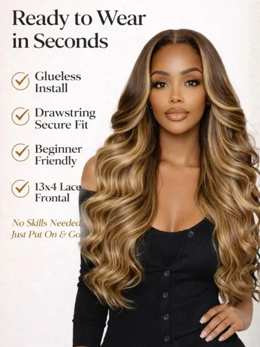 Vista 20 de Beauty Forever Bye Bye Knots - Peluca de cabello humano ondulado sin pegamento, predepilada, 7x5, encaje frontal, cabello humano suelto Peluca