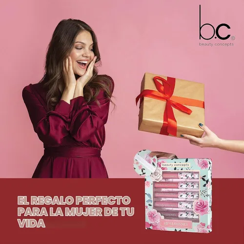 Vista 5 de Beauty Concepts - Colección de brillo de labios – Juego de maquillaje de labios brillante para un acabado radiante, colección floral