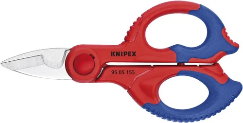 Vista 2 de KNIPEX Tools - Tijeras de electricista (9505155SBA) y alicates de punta larga con cortador, paquete multicomponente (2612200)