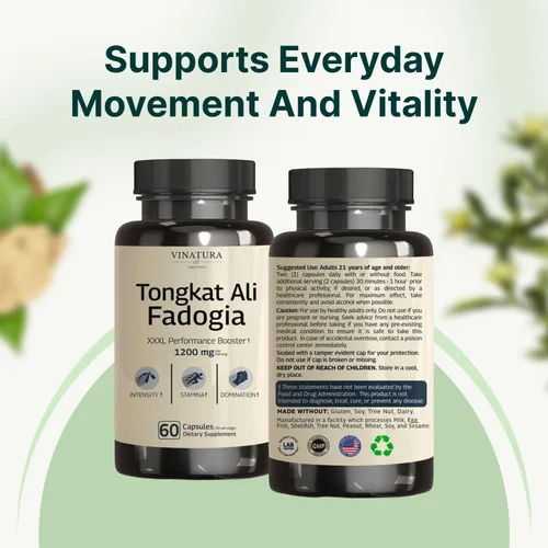 Vista 8 de Tongkat Ali Fadogia Agrestis - 1200 mg, mejorado con suplemento de refuerzo de óxido nítrico, Longjack Tongkat Ali para hombres, *Hecho y probado
