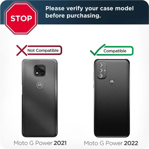 Vista 2 de ENCASED Funda Thin Armor para Moto G Power 2022 Funda de agarre delgada, negro mate (Motorola G-Power 2022)