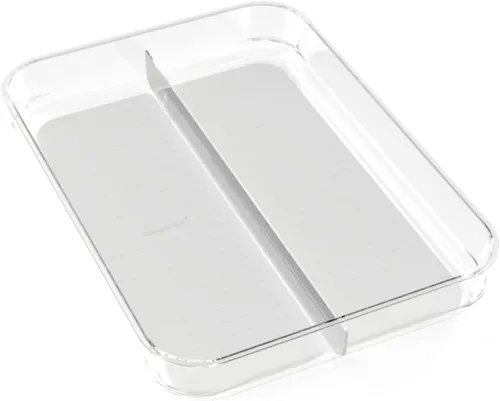 Vista 2 de madesmart Organizador de cajones de 2 compartimentos premium, contenedor de almacenamiento multiusos con forro de agarre suave y base