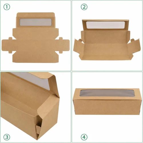 Vista 8 de NPLUX - Paquete de 25 cajas de macarrón marrón, 7.2 x 2.1 x 1.9 pulgadas para regalos hechos a mano The included ribbon saves an extra purchase