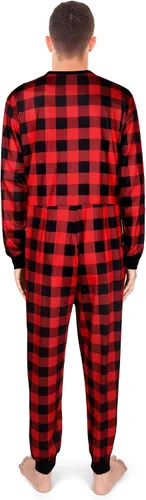Vista 5 de Haysandy - Pijamas de Navidad a juego para parejas, para la familia, búfalo, a cuadros, para adultos, color rojo, para hombres y mujeres