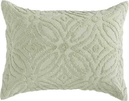 Vista 20 de Beatrice Home Fashions Colcha de chenilla para anillo de boda, matrimonial, marfil + 2 fundas de almohada de chenilla para anillos de boda