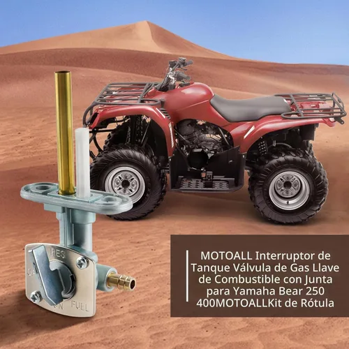 Vista 2 de MOTOALL Interruptor de tanque Válvula de gasolina Petcock con junta para Yamaha Bear 250 400 Válvula de cierre para Yamaha Bear Tracker 250 Bruin
