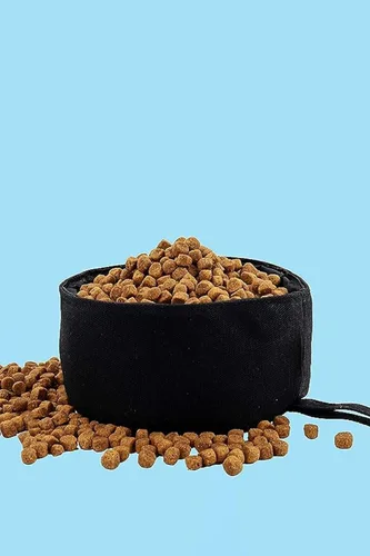 Vista 3 de CALDO Cuenco plegable para perros, perfecto para alimentos y agua sobre la marcha (negro)