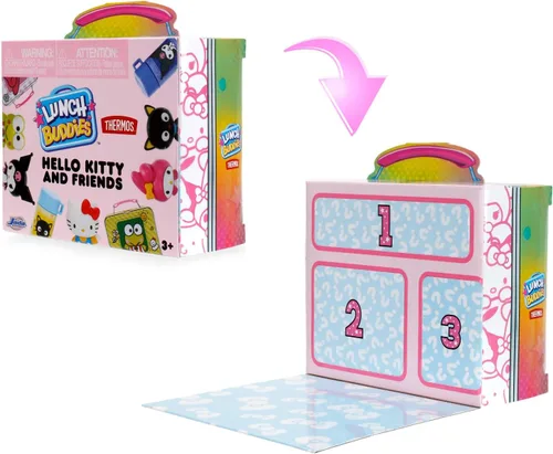 Vista 10 de Jada Lunch Buddies – Lonchera térmica coleccionable con botella de termo, figura y accesorios de comida – Juguete Sanrio de 2 pulgadas – Hello Kitty