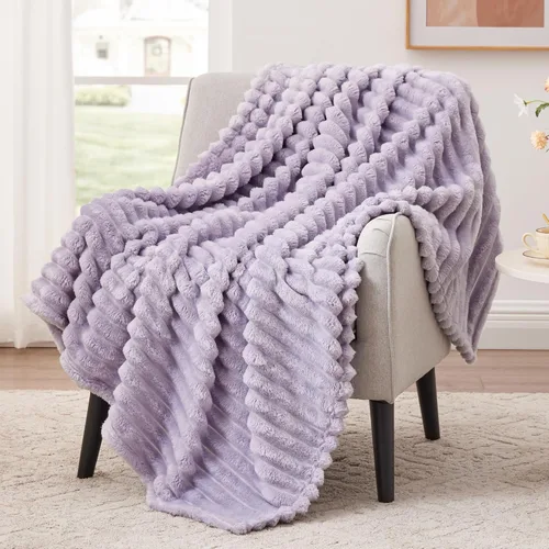 Vista 20 de EXQ Home Manta suave y suave de forro polar, acogedora y ligera para sofá o cama, manta de franela cálida y mullida para todas las estaciones