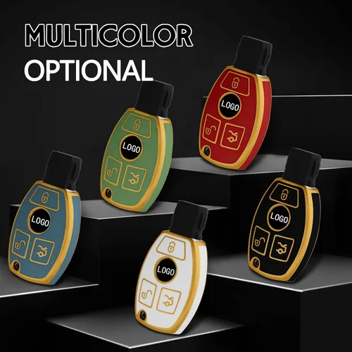 Vista 7 de Funda para llavero de automóvil de Mercedes Benz, con protección de TPU suave, compatible con Mercedes Benz C E S M CLS CLK G Class Keyless Smart