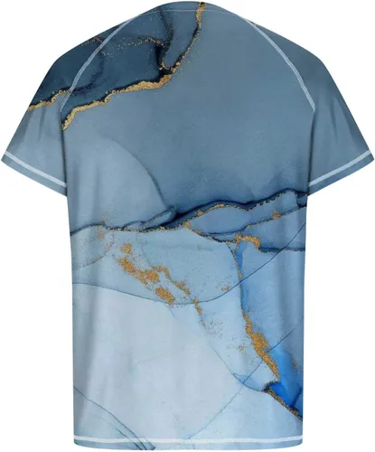 Vista 4 de Tops básicos Hombres Impresión Digital 3D Jersey Camisa Estampado mármol Camiseta Manga Corta Blusa Cuello Redondo