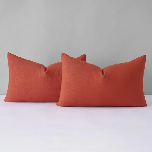 Vista 13 de Mixhug Juego de 2 fundas de almohada decorativas de lino para sofá y cama, cojín lumbar, color marrón claro, 12 x 20 pulgadas