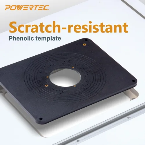 Vista 9 de POWERTEC Tablero de Mesa de Router de 24"x32" con Soporte para Herramientas, Placa de Router y Anillos de Inserción, Capacidad de 400lb Soporte