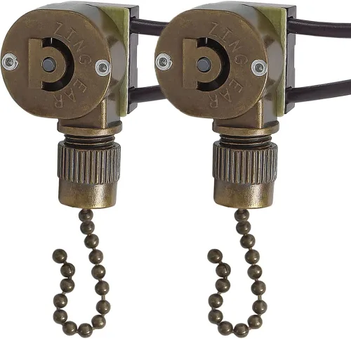Vista 9 de Zing Ear ZE-109M - Interruptor de cable de cadena para ventiladores de techo, lámparas y luces de pared, interruptor de cadena de tracción de latón