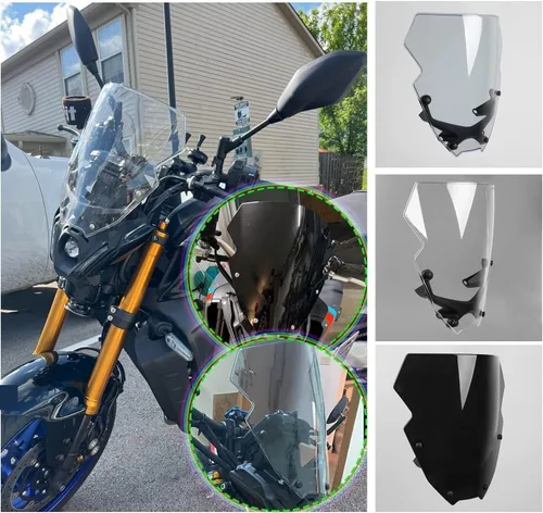 Vista 5 de Deflectores de viento para Yam & aha FZ09 MT09 Parabrisas de motocicleta parabrisas parabrisas parabrisas carenado FZ-09 FZ MT 09 MT-09 SP 2021 2022