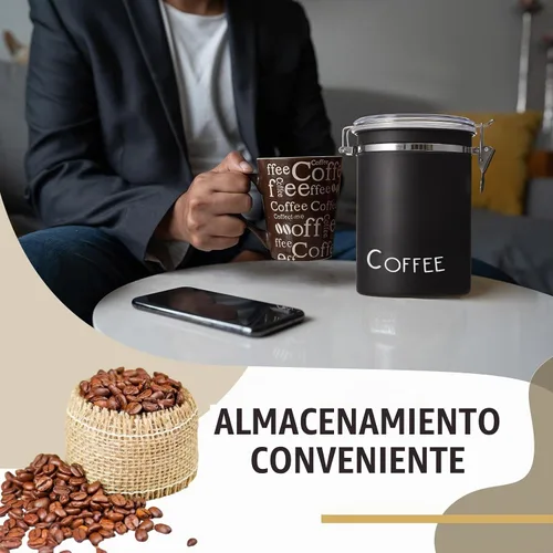 Vista 6 de FillTouch 3 recipientes de café herméticos extra grandes de 60.8 onzas con 3 cucharas, recipientes de acero inoxidable para almacenamiento