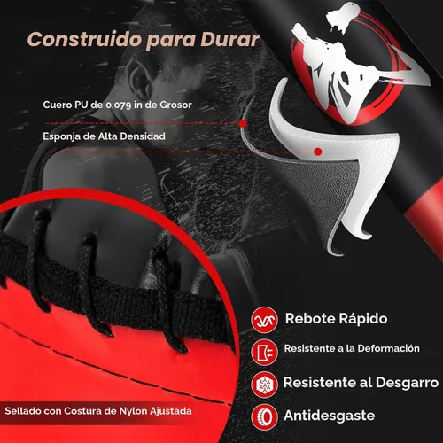 Vista 5 de Goplus Saco de boxeo independiente, bolsa de boxeo pesada de 70 pulgadas con base rellenable, 12 ventosas, amortiguadores, bolsa de kickboxing