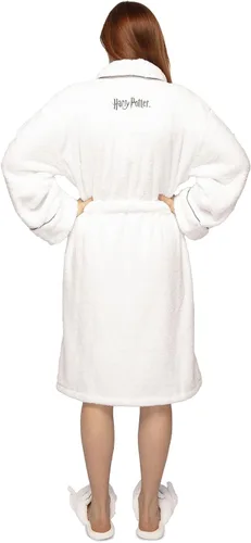 Vista 2 de Groovy Harry Potter - Albornoz de forro polar para mujer Hedwig Pigiami, Blanco