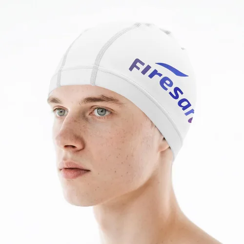 Vista 15 de Gorro de natación de tela Firesara, gorro de baño de alta elasticidad mantiene el cabello limpio y transpirable, se ajusta tanto al cabello largo