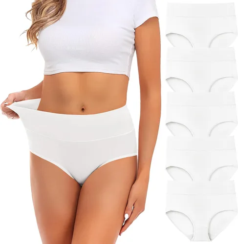 Vista 16 de Ropa interior para mujeres, algodón, cintura media, sin rollitos, cobertura completa, calzoncillos tipo brief para damas, bragas, lencería, ropa