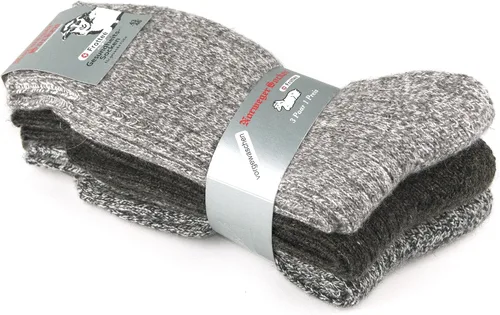Vista 5 de GoWith 3 Pairs Men's Thick Merino Wool Socks, Warm Cozy Winter Crew Socks, Thermal Full-Terry Fuzzy Knit Socks